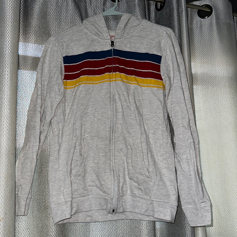 Kids zip up hoodie sweater, grey, size 12/14